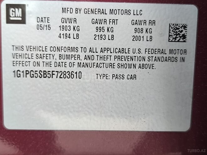 Chevrolet Cruze 2015, 270,000 km - 1.4 l - Bakı