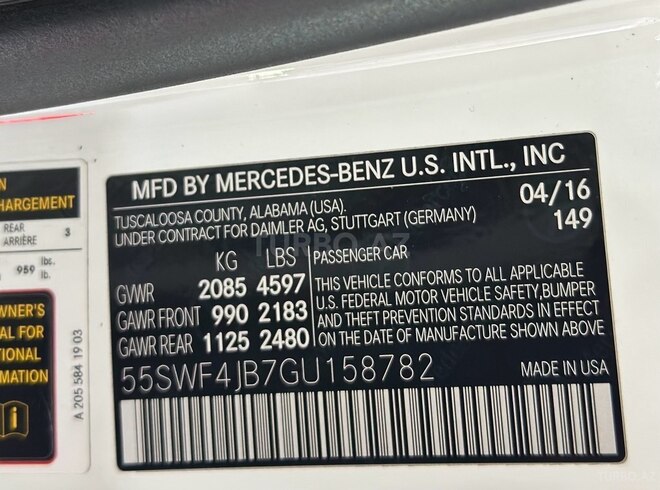 Mercedes C 300 2016, 164,000 km - 2.0 l - Bakı