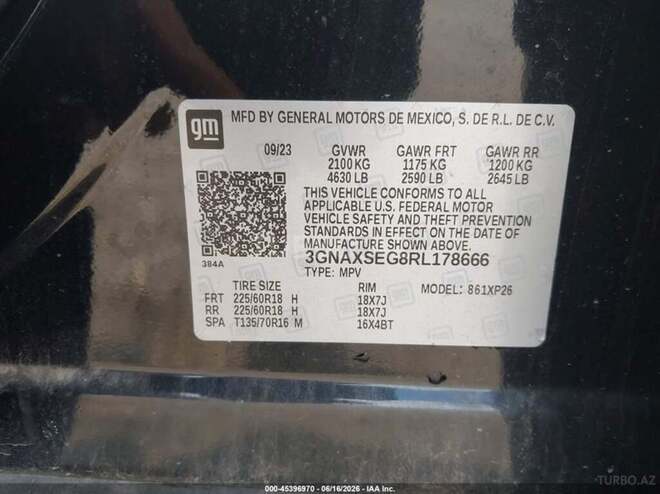 Chevrolet Equinox 2024, 46,705 km - 1.5 l - Bakı