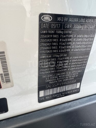 Land Rover Range Rover 2017, 69,800 km - 3.0 l - Bakı