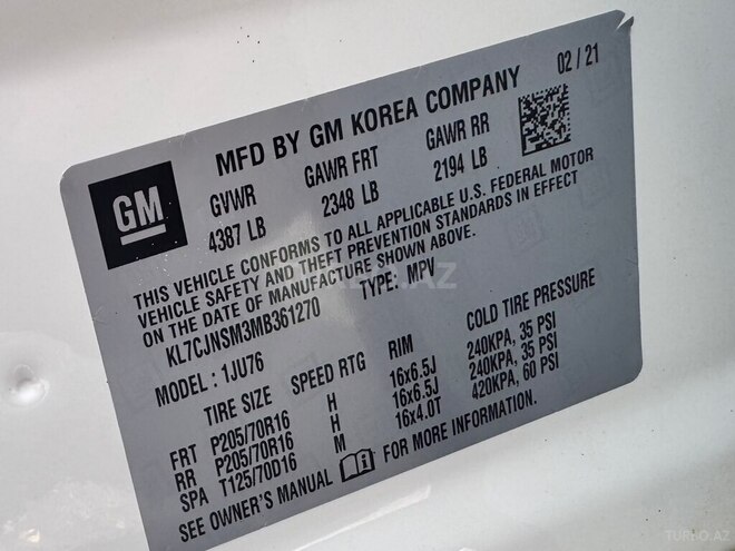 Chevrolet Trax 2021, 145,000 km - 1.4 l - Bakı