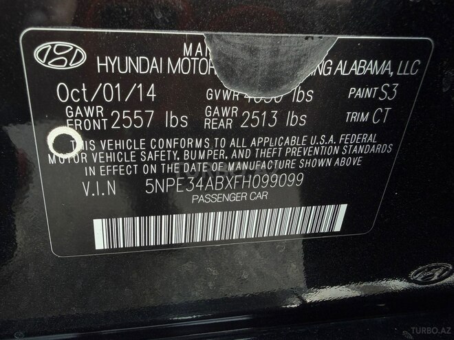 Hyundai Sonata 2014, 109,000 km - 2.0 л - Bakı