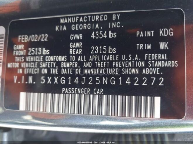 Kia K5 2022, 114,321 km - 1.6 l - Bakı
