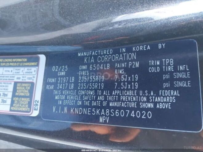 Kia Carnival 2025, 21,943 km - 1.6 l - Bakı