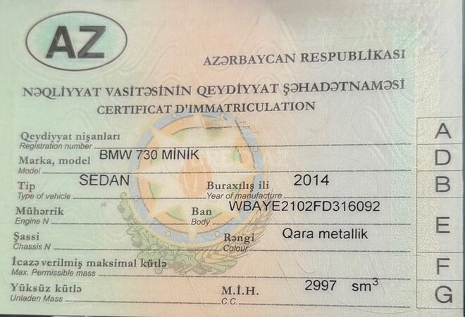 BMW 730 2014, 170,000 km - 3.0 l - Bakı