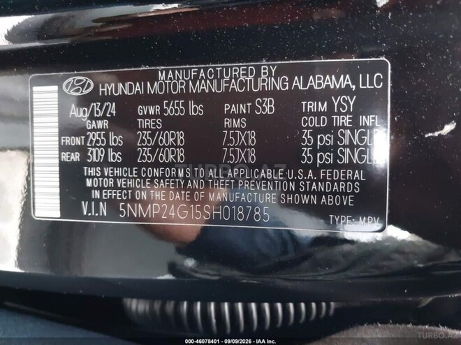 Hyundai Santa Fe 2024, 64,034 km - 1.6 l - Bakı