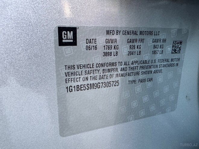 Chevrolet Cruze 2016, 180,000 km - 1.4 л - Bakı