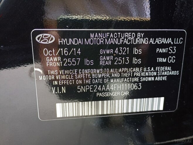 Hyundai Sonata 2014, 180,247 km - 1.6 l - Sumqayıt