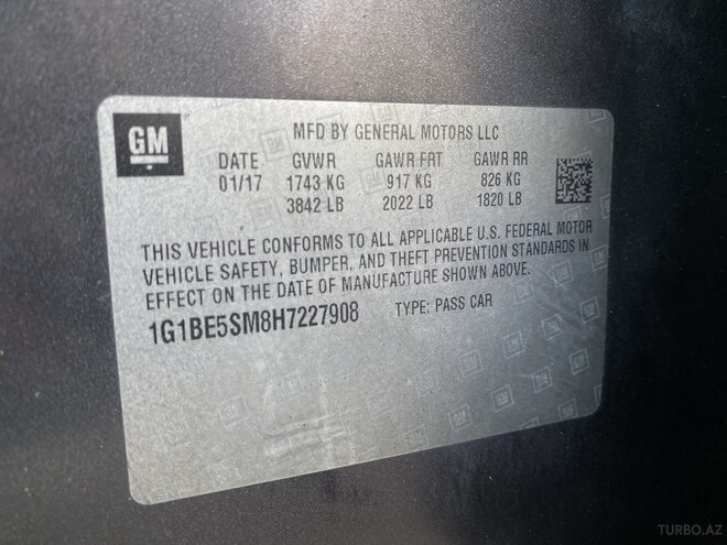 Chevrolet Cruze 2017, 331,000 km - 1.4 l - Bakı