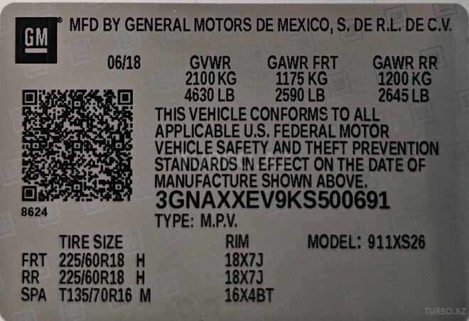 Chevrolet Equinox 2018, 305,775 km - 1.5 л - Gəncə
