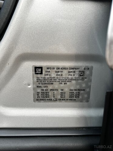 Chevrolet Trax 2020, 225,000 km - 1.4 l - Bakı