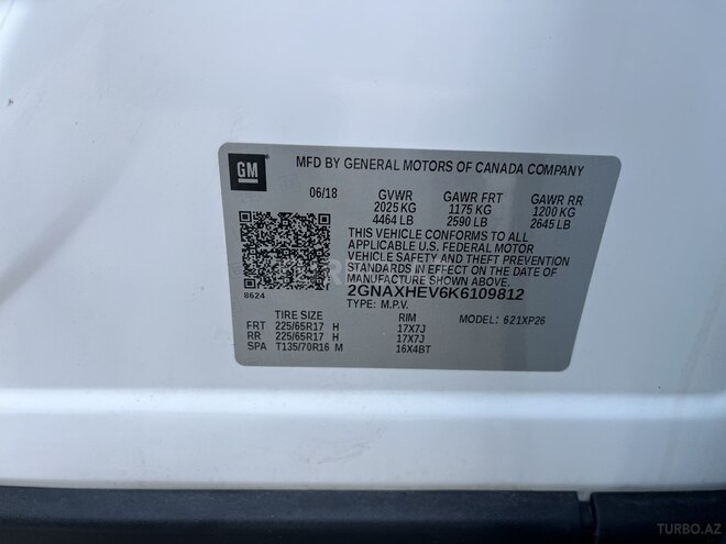 Chevrolet Equinox 2018, 137,000 km - 1.5 l - Gəncə