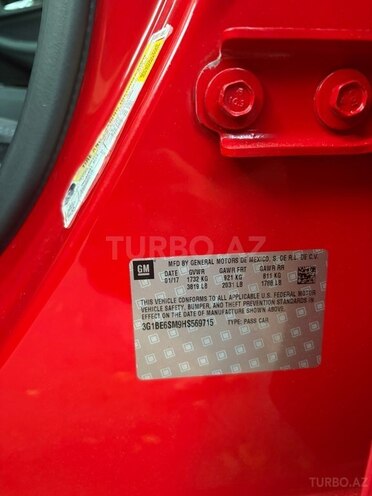 Chevrolet Cruze 2017, 182,000 km - 1.4 l - Bakı