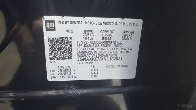 Chevrolet Equinox 2021, 117,986 km - 1.5 l - Bakı