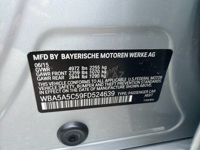 BMW 528 2015, 114,000 km - 2.0 l - Bakı