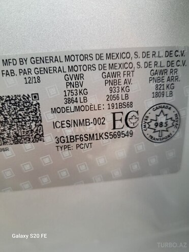 Chevrolet Cruze 2019, 138,000 km - 1.4 l - Bakı