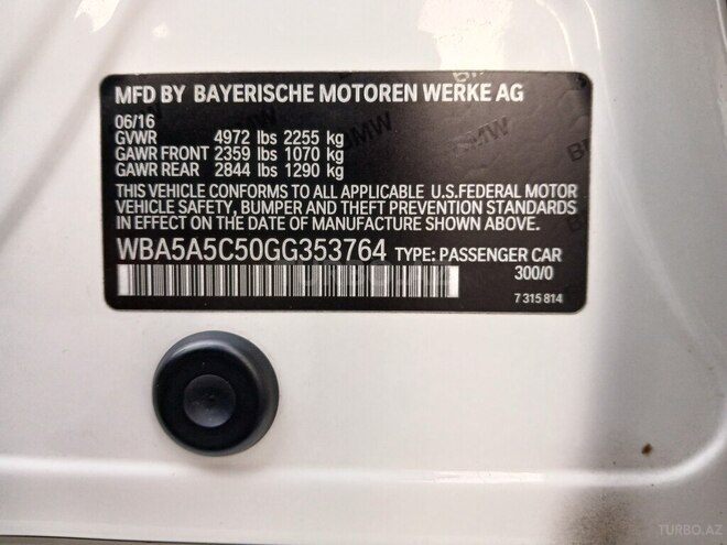 BMW 528 2016, 164,152 km - 2.0 l - Zaqatala