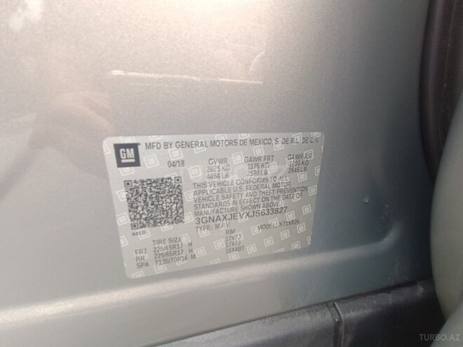 Chevrolet Equinox 2018, 194,000 km - 1.5 l - Gəncə