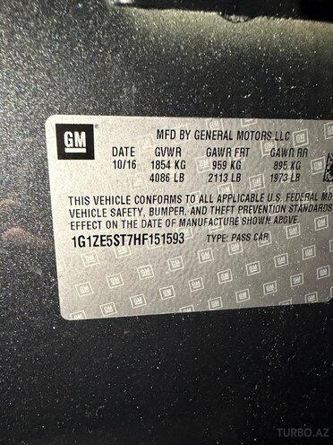 Chevrolet Malibu 2016, 164,000 km - 1.5 л - Sumqayıt