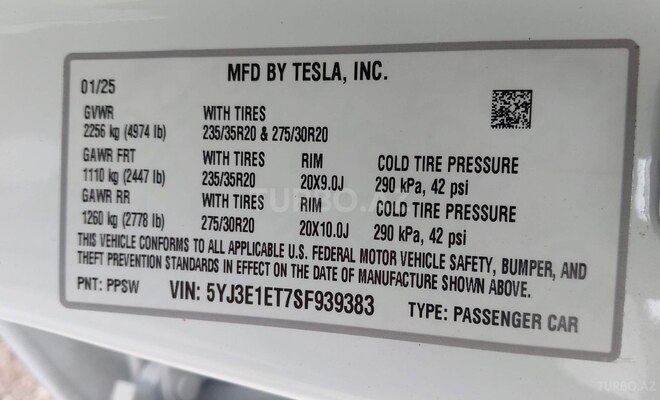 Tesla Model 3 2025, 27,000 km - 0.0 l - Bakı