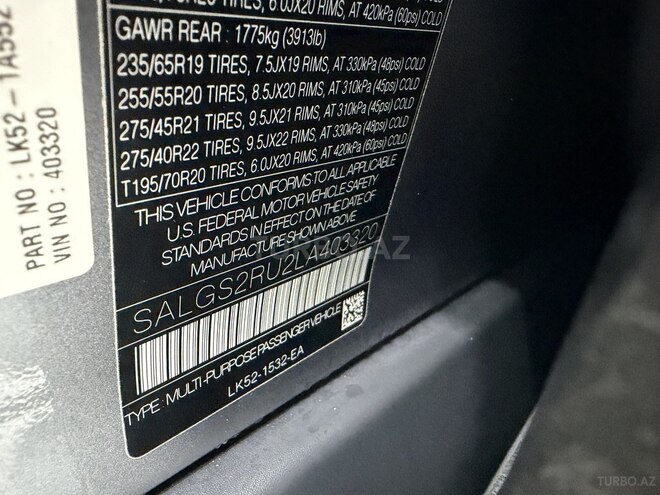 Land Rover Range Rover 2020, 149,600 km - 3.0 l - Bakı