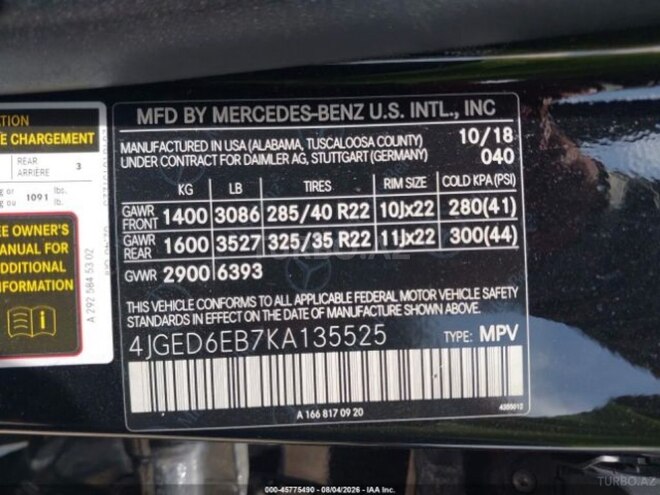 Mercedes GLE 43 AMG 4MATIC Coupe 2019, 164,679 km - 3.0 l - Bakı