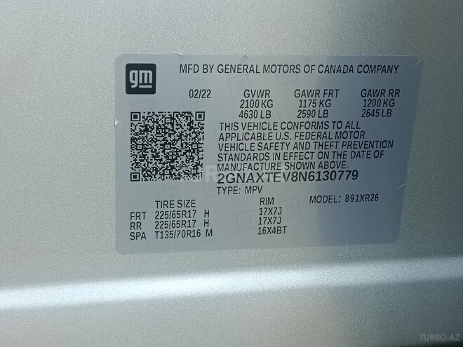 Chevrolet Equinox 2022, 167,485 km - 1.5 l - Bakı