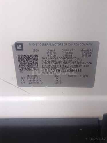 Chevrolet Equinox 2020, 360,000 km - 1.5 l - Şirvan