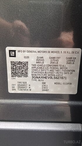 Chevrolet Equinox 2020, 226,000 km - 1.5 l - Gəncə