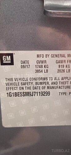 Chevrolet Cruze 2018, 81,473 km - 1.4 l - Bakı