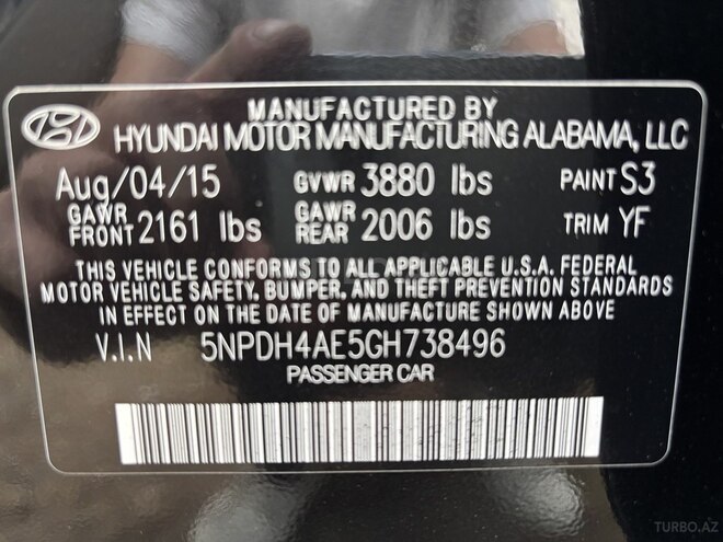 Hyundai Elantra 2015, 156,000 km - 1.8 l - Bakı