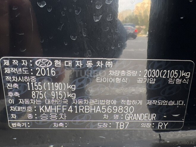 Hyundai Grandeur 2015, 237,184 km - 2.2 l - Bakı