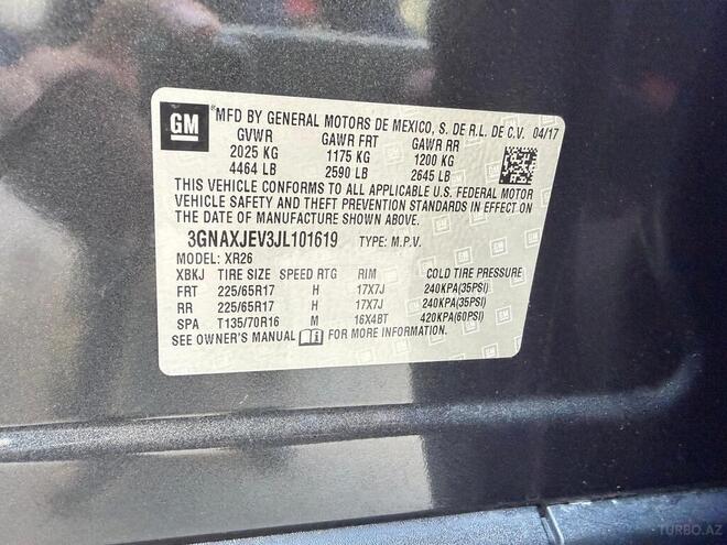 Chevrolet Equinox 2017, 213,000 km - 1.5 l - Şirvan