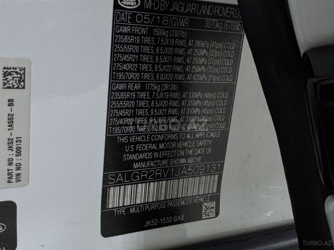 Land Rover Range Rover 2018, 96,000 km - 3.0 л - Bakı