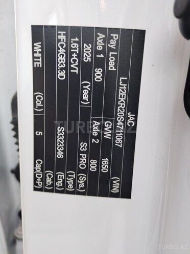 JAC  2025, 40,200 km - 1.6 l - Bakı