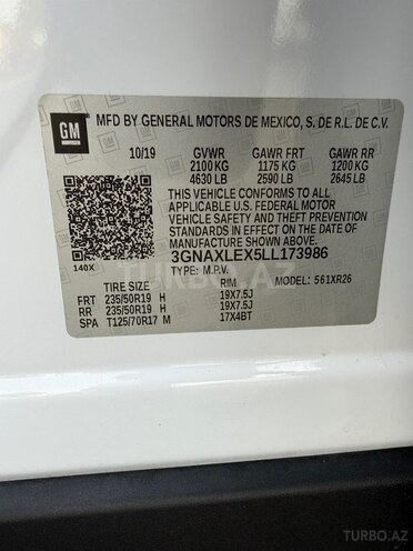 Chevrolet Equinox 2019, 165,762 km - 2.0 l - Bakı