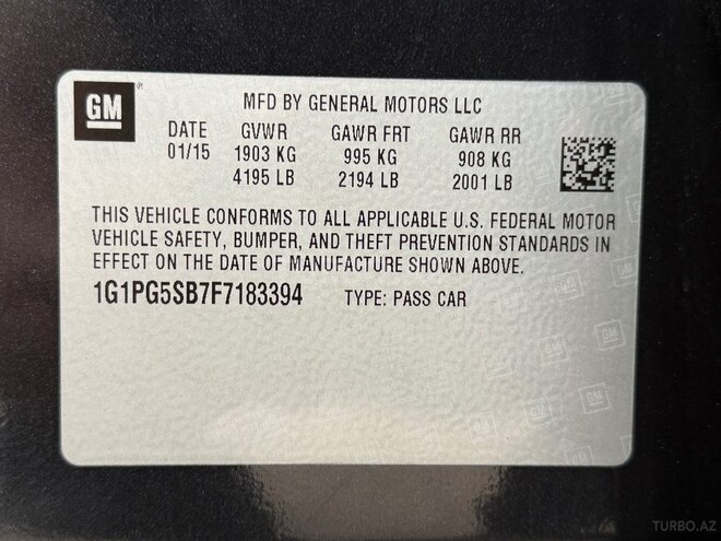 Chevrolet Cruze 2015, 231,000 km - 1.4 l - Bakı