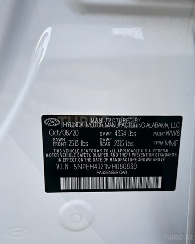 Hyundai Sonata 2020, 110,407 km - 1.6 l - Bakı