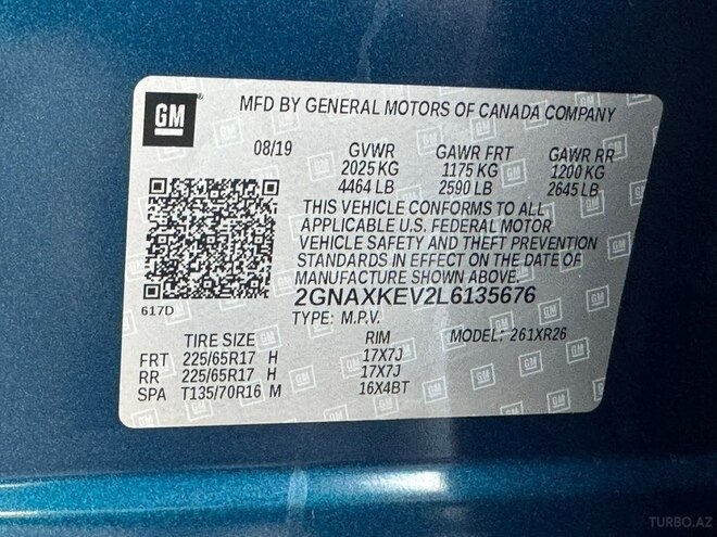 Chevrolet Equinox 2019, 89,077 km - 1.5 l - Bakı
