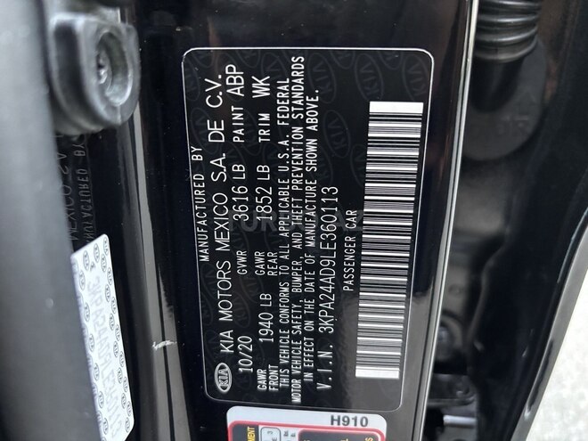 Kia Rio 2020, 93,342 km - 1.6 l - Bakı