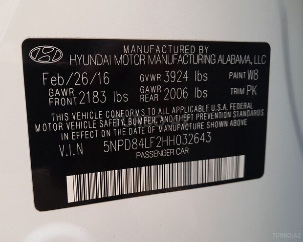 Hyundai Elantra 2016, 117,180 km - 2.0 l - Bakı