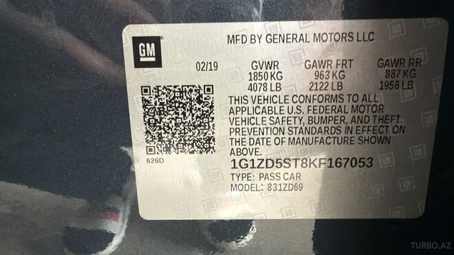Chevrolet Malibu 2019, 142,000 km - 1.5 л - Salyan