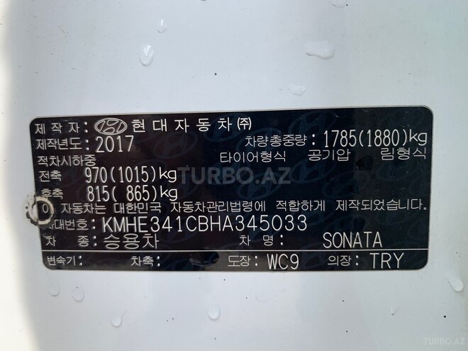 Hyundai Sonata 2017, 109,300 km - 2.0 л - Bakı