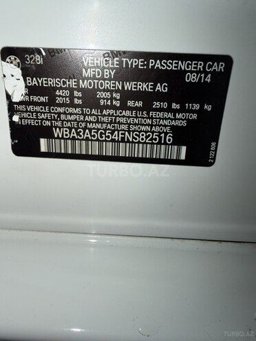 BMW 328 2014, 153,000 km - 2.0 l - Bakı