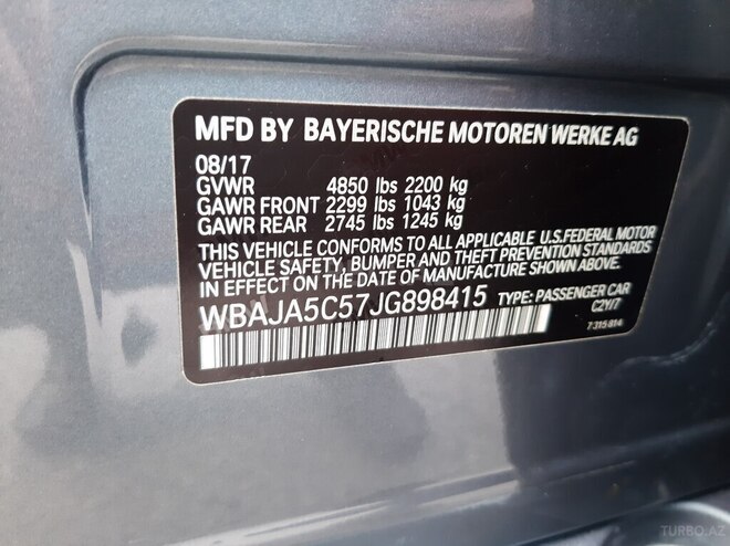 BMW 530 2017, 159,000 km - 2.0 l - Bakı