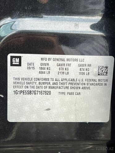 Chevrolet Cruze 2015, 231,060 km - 1.4 l - Bakı