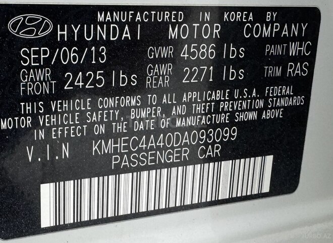 Hyundai Sonata 2013, 204,900 km - 2.4 л - Bakı