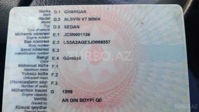 Changan Alsvin V7 2018, 278,000 km - 1.6 l - Sumqayıt