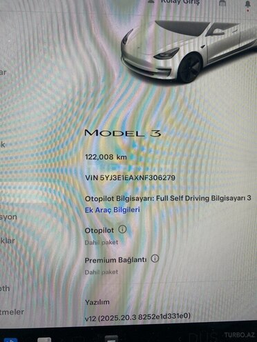 Tesla Model 3 2022, 143,000 km - 0.0 l - Bakı