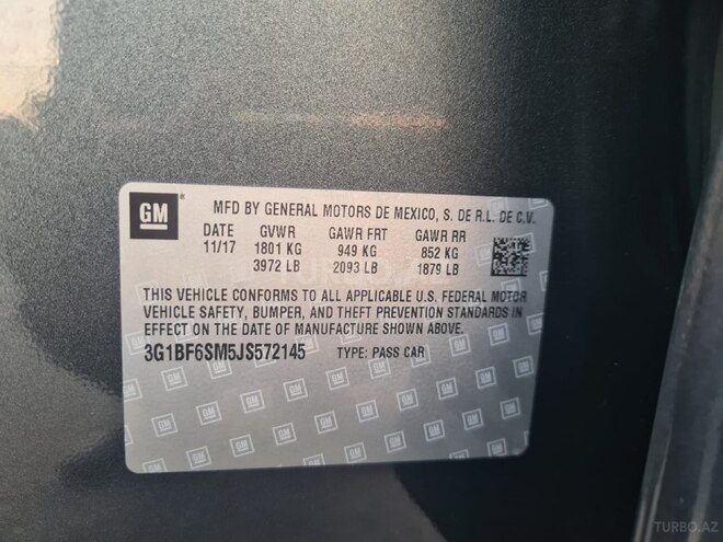 Chevrolet Cruze 2017, 166,000 km - 1.4 л - Bakı